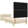 vidaXL Bettgestell mit Kopfteil Creme 90 x 190 cm Stoff