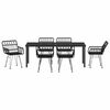 vidaXL Garten Essgruppe 7 pcs Schwarz Pulverbeschichteter Stahl