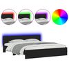 vidaXL Bettgestell mit Kopfteil und LED-Beleuchtung Schwarz 180x200 cm