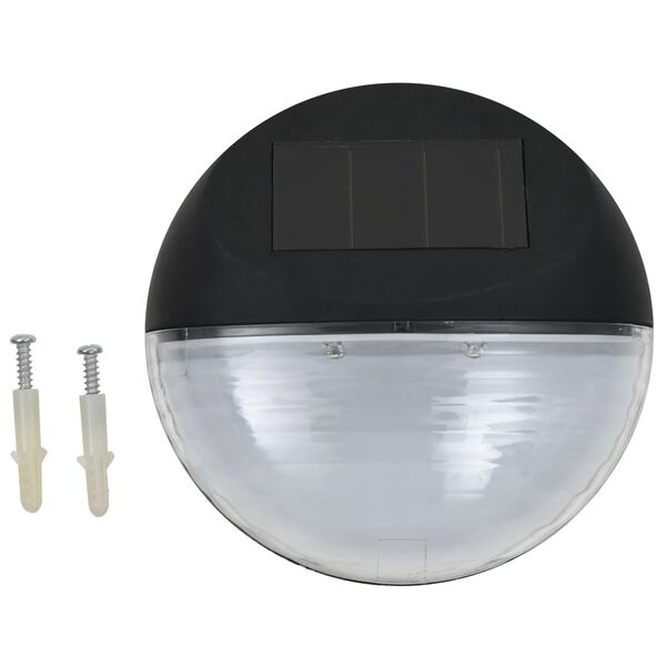 vidaXL Outdoor Solar-Wandleuchten LED 12 Stk. Rund Schwarz