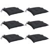 vidaXL Stuhlkissen 6 Stk. Schwarz 40x40x7 cm Oxford-Gewebe