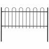 vidaXL Gartenzaun BOXTEL mit B&uuml;gelaufsatz Stahl 170 x 80 cm Schwarz