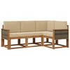 vidaXL Outdoor-Sofagarnitur 4 stk. Natur und Beige Polyester