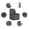 vidaXL Massagesessel Elektrisch Dunkelgrau Stoff