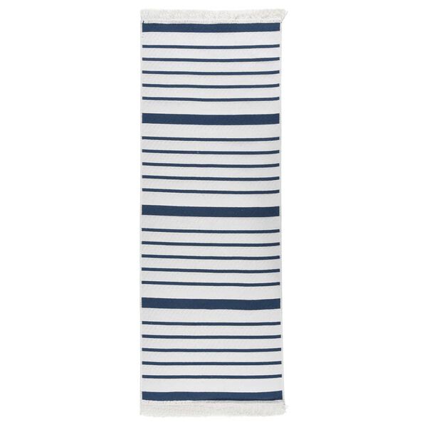 vidaXL Teppich Marineblau 100x300 cm Baumwolle