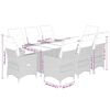 vidaXL 9-tlg. Garten-Essgruppe mit Kissen Braun Poly Rattan