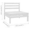 vidaXL 3-tlg. Garten-Lounge-Set Kiefer Massivholz Wei&szlig;
