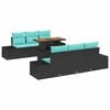 vidaXL Garten Essgruppe 7 stk. 6-Sitzanzahl Schwarz und Teal