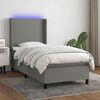 vidaXL Boxspringbett mit Matratze & LED Dunkelgrau 80x200 cm Stoff