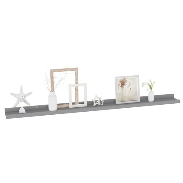 vidaXL Wandregale 4 Stk. Grau 100x9x3 cm