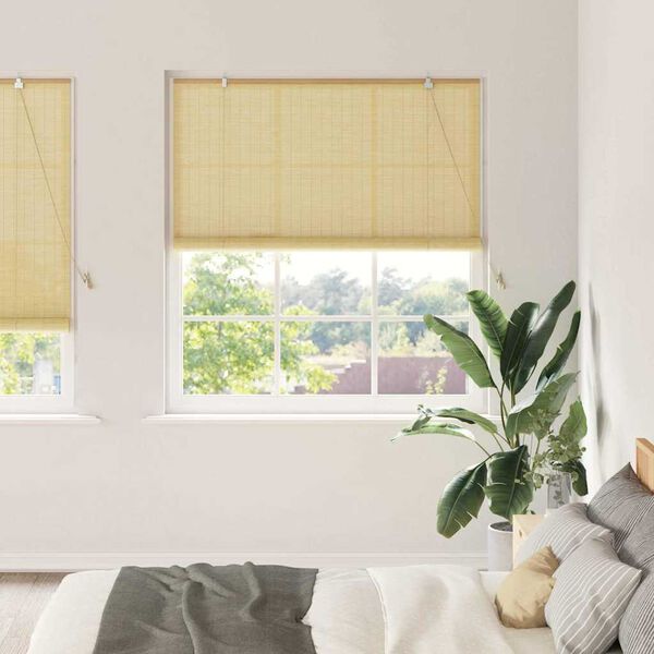 vidaXL Rollo mit Vorh&auml;ngen Natur 150 x 220 cm Bambus
