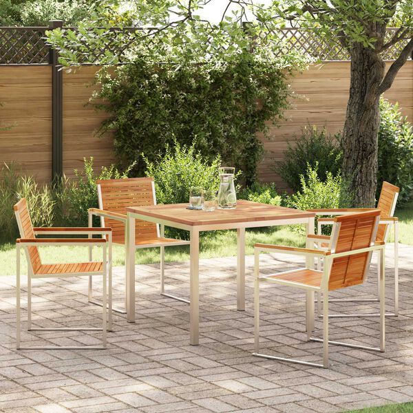vidaXL Garten-Ess-Set 5 pcs Massives Teakholz