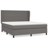vidaXL Boxspringbett mit Matratze Grau 180x200 cm Kunstleder