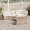 vidaXL Gartensofa-set mit Kissen 9 pcs Beige Poly-Rattan