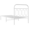 vidaXL Bettgestell mit Kopfteil Metall Wei&szlig; 90x200 cm