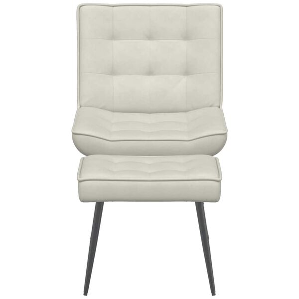 vidaXL Relaxsessel mit Hocker Creme Samt