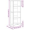 vidaXL B&uuml;cherregal Grau Sonoma 50x31x137,5 cm Holzwerkstoff