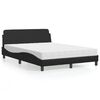vidaXL Bett mit Matratze "Dover" Schwarz 140x200 cm Kunstleder
