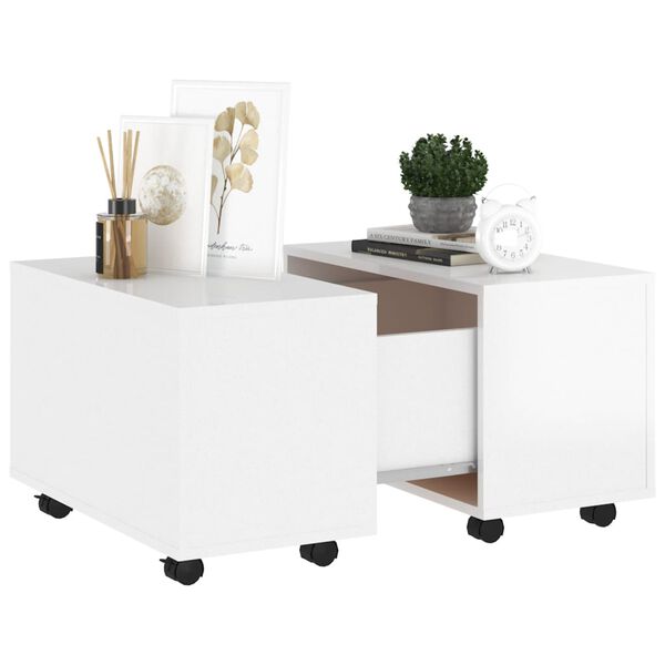 vidaXL Couchtisch Hochglanz-Wei&szlig; 60x60x38 cm Holzwerkstoff