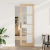 vidaXL Schiebet&uuml;r ORKDAL Natur 78 x 232 cm Massivholz Kiefer und Glas