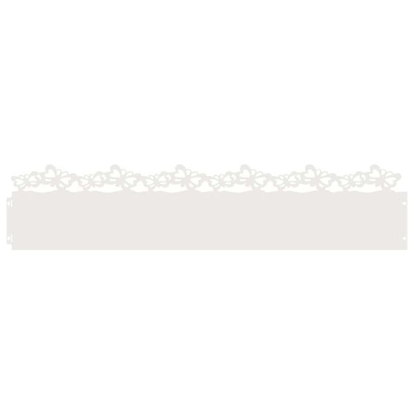vidaXL Rasenkanten 30 pcs Wei&szlig; 103 x 0,05 x 22 cm Stahl