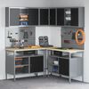 vidaXL Arbeitsschrankset mit Schubladen 10 pcs Schwarz und Grau