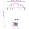 vidaXL Balinesischer Sonnenschirm mit Sockel Rot 185 x 185 x 260 cm