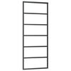 vidaXL Schiebetür ESG-Glas und Aluminium 76x205 cm Schwarz