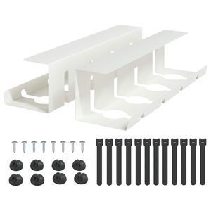 vidaXL Unter dem Schreibtisch Kabelmanagement Tray 2 Stk. Wei&szlig;