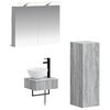 vidaXL Badezimmerschrank-Set 4 Stk. Grau Sonoma Holzwerkstoff