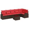 vidaXL Gartensofa-set 7 stk. Braun Poly-Rattan