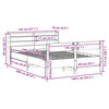 vidaXL Massivholzbett ohne Matratze 135x190 cm Kiefernholz