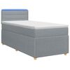 vidaXL Boxspringbett mit Matratze und LED Hellgrau 90 x 190 cm Stoff