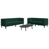 vidaXL 2-tlg. Chesterfield-Sofa-Set mit Nackenrollen Dunkelgrün Samt