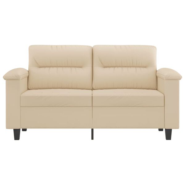 vidaXL 2-Sitzer-Sofa Creme 120 cm Mikrofasergewebe