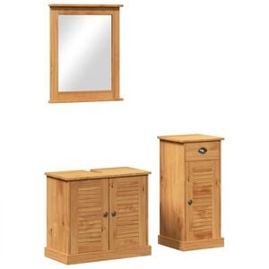 vidaXL Badezimmerm&ouml;bel-Set VIGO 3 stk. Honigbraun 37.5 x 34 x 80 cm