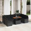 vidaXL Garten-Sofa-Set mit Speicher 10 pcs Schwarz Poly Rattan