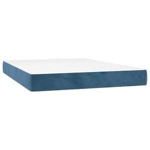 vidaXL Taschenfederkernmatratze Mittel Dunkelblau 140x200x20 cm Samt