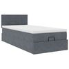 vidaXL Ottoman-Bett mit Matratze & LEDs Dunkelgrau 80x200 cm Samt