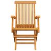vidaXL Gartenst&uuml;hle mit Schwarzen Kissen 3 Stk. Massivholz Teak