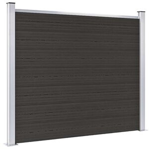 vidaXL Zaunelement WPC 180x146 cm Schwarz