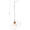 vidaXL H&auml;ngelampe Industriestil Wei&szlig; Rund 42 cm E27 Mango Massivholz