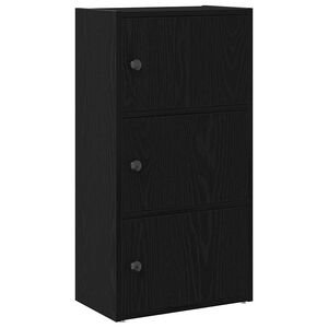 vidaXL B&uuml;cherregal Schwarz Eichen-Optik 40x24x77 cm Holzwerkstoff