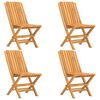 vidaXL Gartenstühle 4 Stk. Klappbar 47x47x89 cm Massivholz Teak