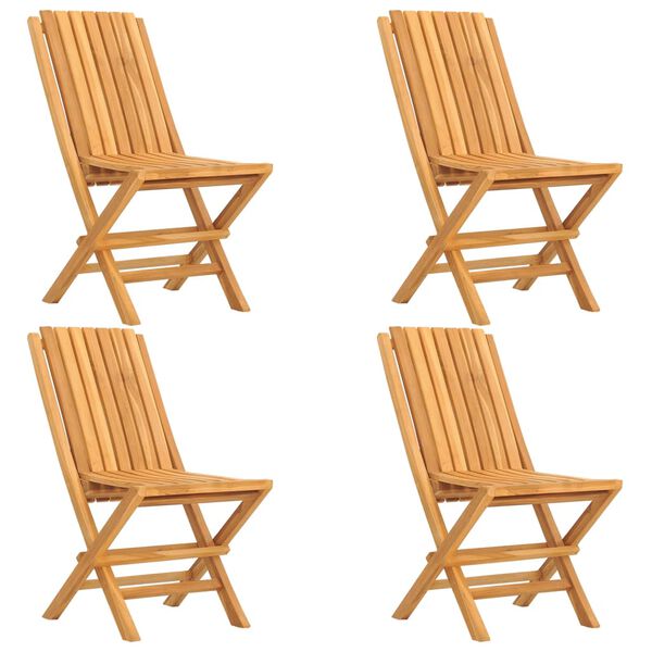 vidaXL Gartenstühle 4 Stk. Klappbar 47x47x89 cm Massivholz Teak
