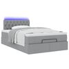 vidaXL Ottoman-Bett mit Matratze & LEDs Hellgrau 120x200 cm Stoff