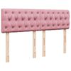 vidaXL Boxspringbett mit Matratze Rosa 160x200 cm Samt