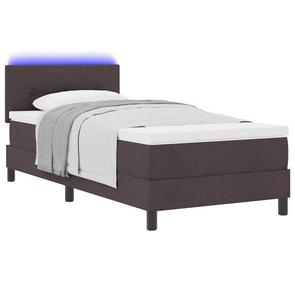 vidaXL Boxspringbett mit Matratze Dunkelbraun 100 x 200 cm Stoff