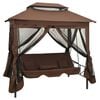 vidaXL Pavillon Umwandelbare Schaukelbank Kaffeebraun