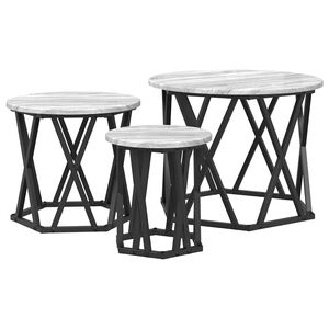 vidaXL Nesting Beistelltisch 3 stk. Sonoma-Grau 53 x 53 x 40 cm